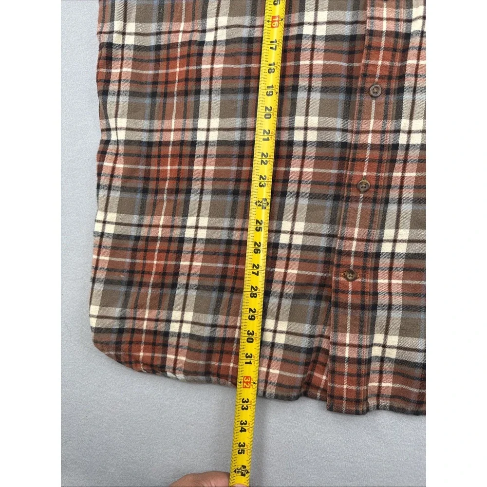 Carhartt Trumbull Long Sleeve Button Down Flannel Mens 2XL Orange Plaid Workwear